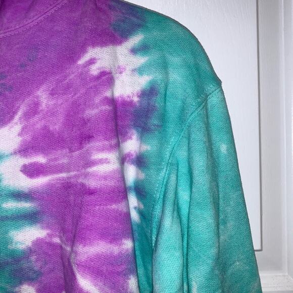 EXIST‎ Tie Dye Hoodie. Green and Purple. Unisex Small - Picture 5 of 8
